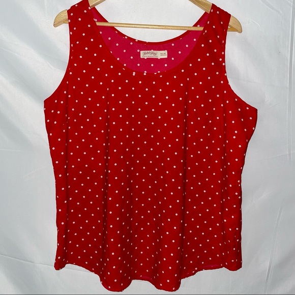 Faded Glory Red Polka dot Tank Top - Picture 2 of 6